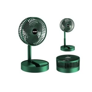 LIHUACHEN Portable Folding Fan , Rechargeable Standing Pedestal USB Fan, 3 Speeds, 3000mAh Battery Operated Fan for Home, Camping, Outdoor and Office, 6.5-Inch