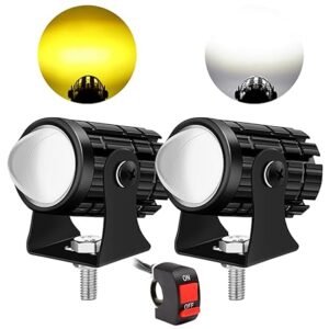 OTOROYS Spotlights Mini Projector Fog Light Front Driving Lamp with two Mode (White/Yellow) with Switch (12 V, 36 W)