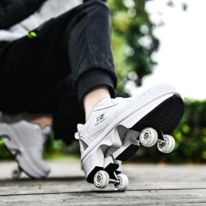 TAILORIA Four-Wheel Recyclable Roller Skates, Children’s Roller Skates Ladies Kick-Roller Shoes Adult Skating Cool Running